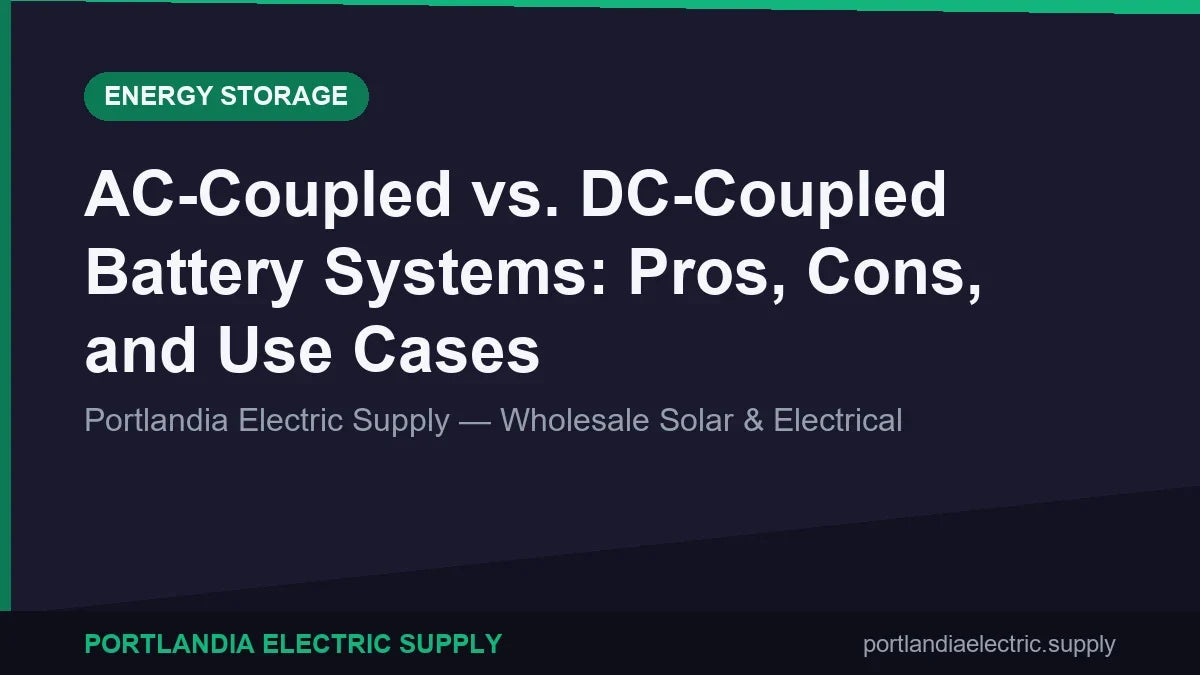 AC-Coupled vs. DC-Coupled Battery Systems: Pros, Cons, and Use Cases