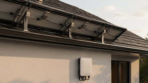 SolarEdge power optimizers behind rooftop panels — PES Supply brand guide
