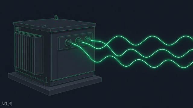 kVA to amps calculator hero — transformer with glowing phase waveforms, Portlandia Electric Supply