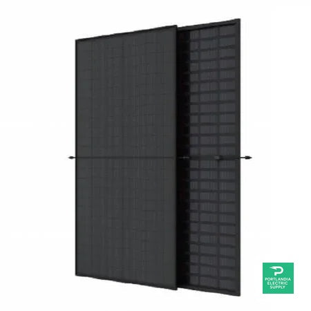 Black solar panel on a white background
