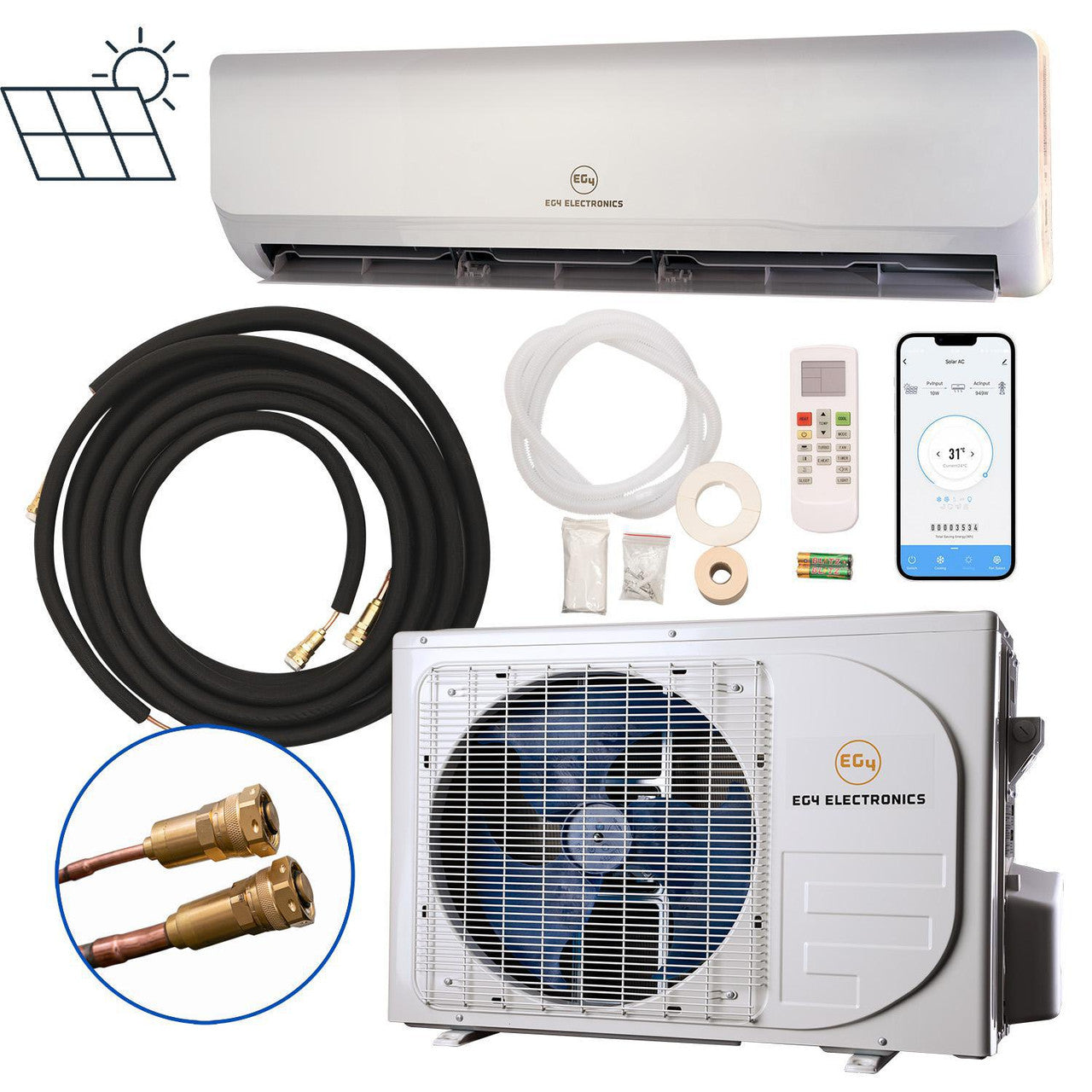 EG4 24K Hybrid Mini Split, Hybrid Air Conditioner/Heat Pump | 2 Ton | 24000 BTU
