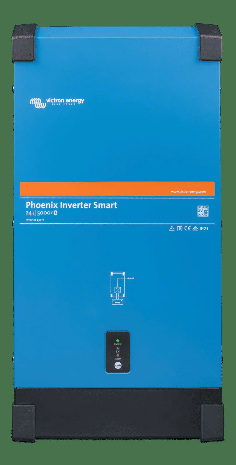 Victron Energy Phoenix Inverter Smart 24V 5000VA front view, blue with control panel