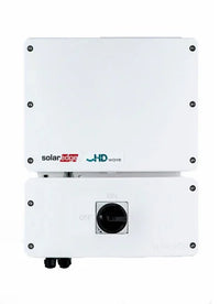 SolarEdge HD-Wave inverter SE7600H front view, white box with on/off switch