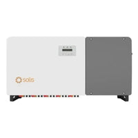 Solis S5 GC75K-US solar inverter front view with LCD display and branding.
