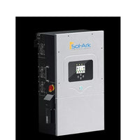 Sol-Ark 8K EMP solar inverter front view with control panel and cooling fans