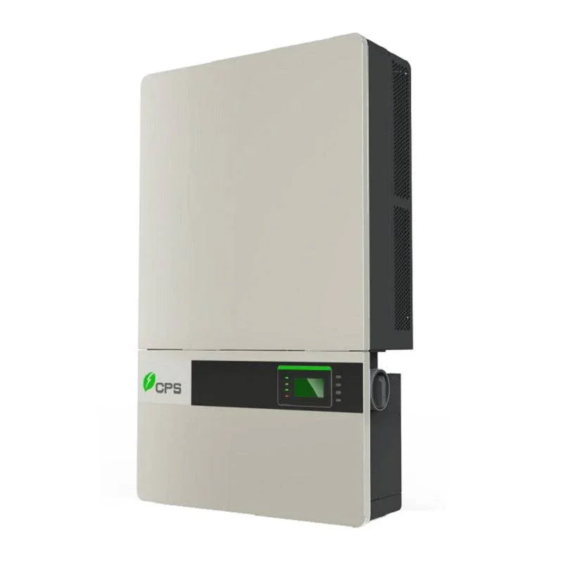 Chint Power CPS SCA28KTL-DO-US-480 solar inverter front view, white panel with display