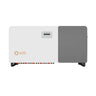 Solis 80K 5G solar inverter front view with LCD display and Solis logo on white panel
