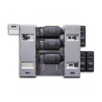 Outback Power FP3 VFXR3048E inverter system with control panel and three black modules