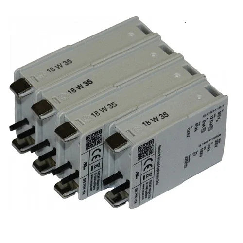 SMA Solar AC SPD KIT2 T1T2 surge protection devices, four white modules, front view