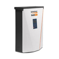 Generac PWRcell battery storage system with digital display, white and black enclosure