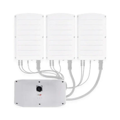 SolarEdge SE120K-USG8IBNZ4 inverter with connected power modules, white background