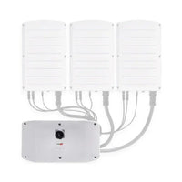 SolarEdge SE66.6K-US08 inverter front view with connection cables, clean white background