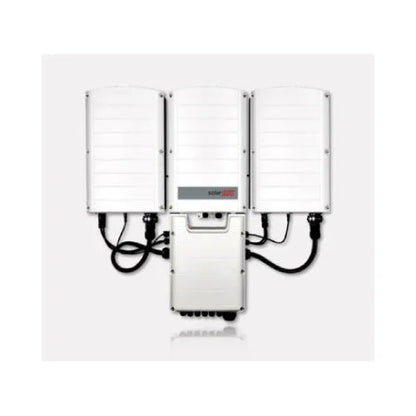SolarEdge SE100K-USRP0BNU4 three-phase inverter with white panel design and visible wiring
