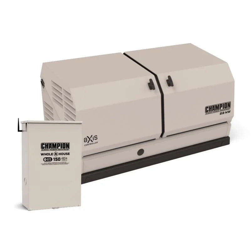 Champion 22kW aXis Generator w/150A SE NEMA 3R WHOLE HOUSE aXis ATS - 201378 | Portlandia Electric Supply