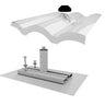IronRidge Tile Replacement QMTR-W4-A-12, W-Tile, 4' Post, Mill — side angle