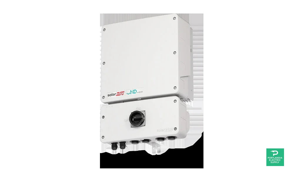 SolarEdge SE11400H-US HD-Wave inverter front view, white wall-mounted device