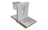 Metal bracket with a white background
