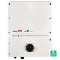 SolarEdge HD-Wave SE11400H inverter front view, white enclosure with logos and switch