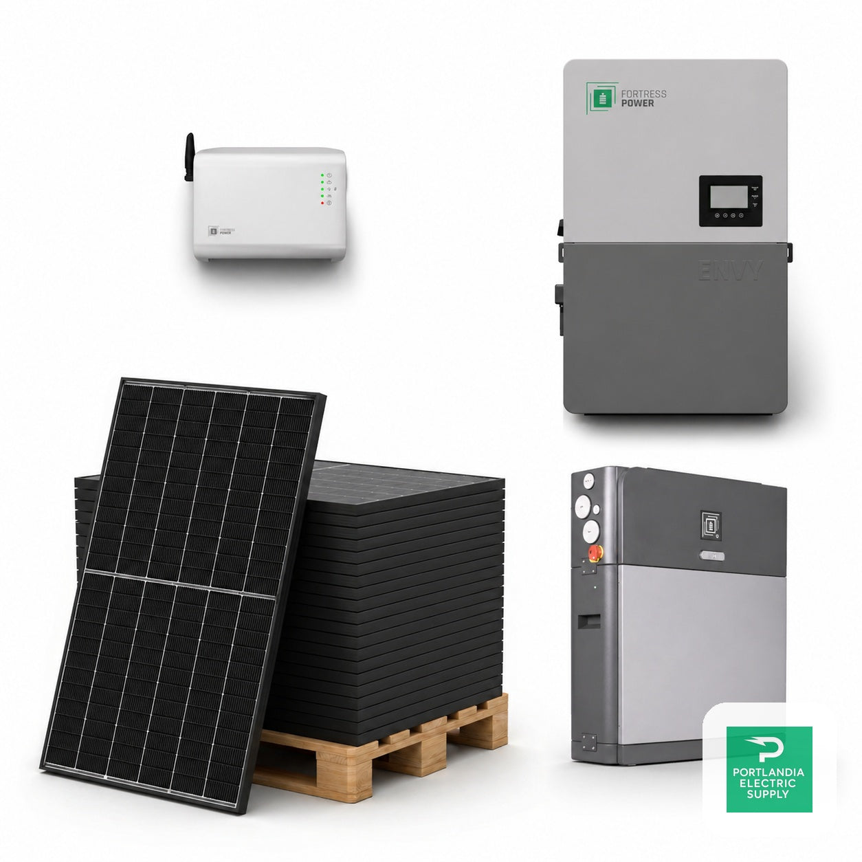 16kW Solar Kit + 19.2kWh Battery Offgrid Kit | Trina 445W + Fortress Power Envy Duo 21 + eForce 19.2 kWh - Fortress Power Solar Bundles
