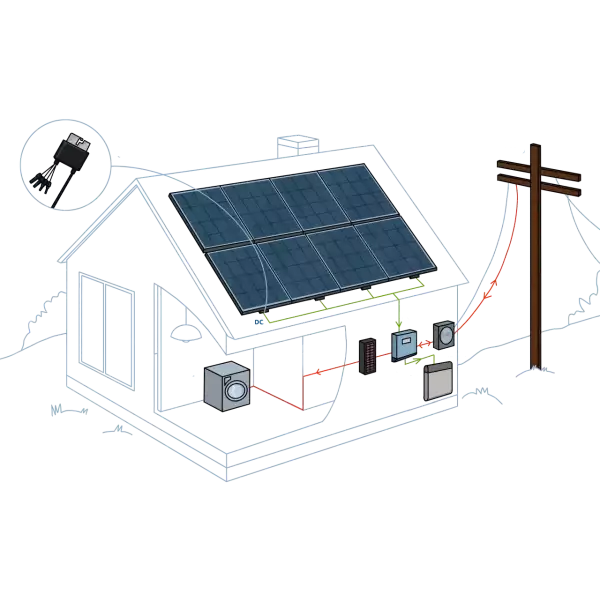 4 kW Roof-Top Hybrid System with String Inverter and Battery