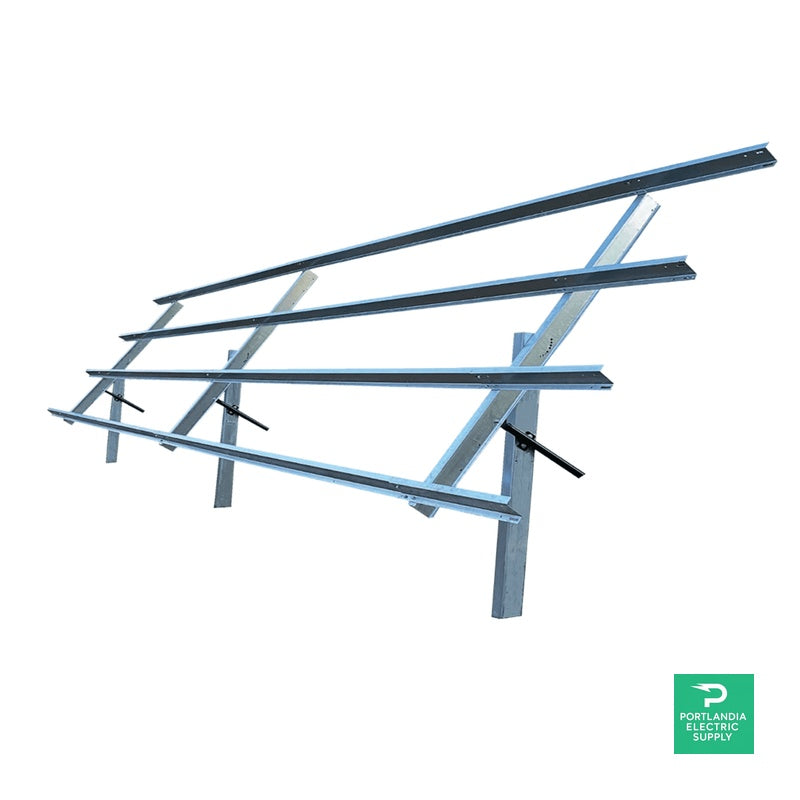 36 Panel Sinclair Sky Rack 2.0 Ground Mount Racking Solar Kit (Seasonal Adjust) Made in USA - Sinclair Solar Bundles