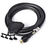 20 Foot 30 Amp Portable Generator Cord with NEMA L1430P and 4 NEMA 520R Outlets By Generac | 6112 — back view