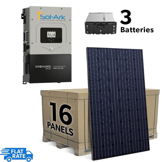 6.2 Grid-Tied Backup System with Sol-Ark Inverter, 16 Heliene 390 watt Panels and AGM Battery Bank