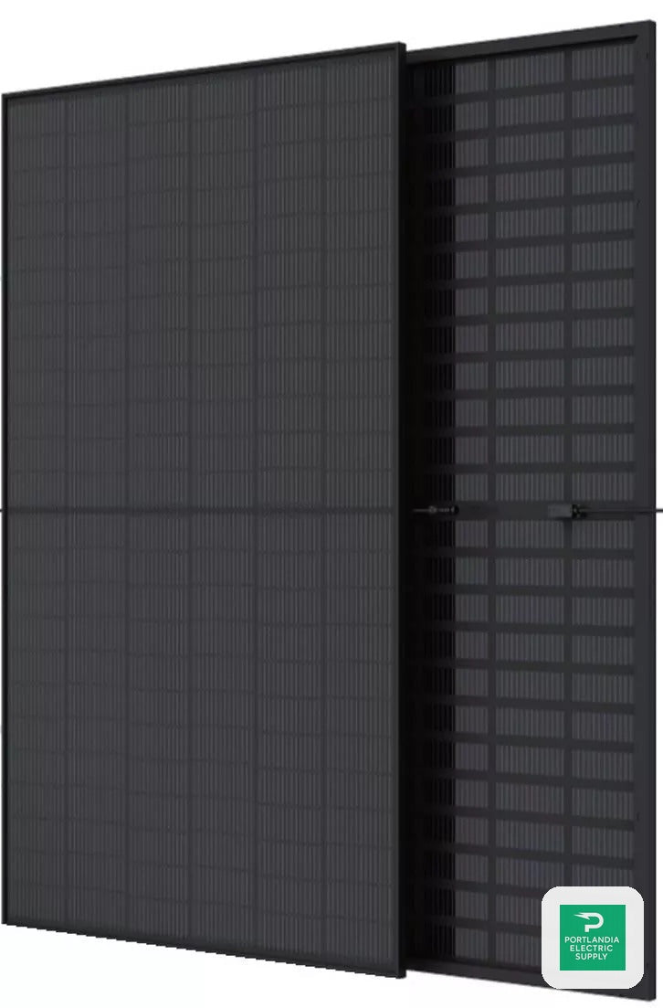 Trina 420W Solar Panel 144 Cell All-Black Bifacial TSM-420NE09RC.05 Clearance - 420W | Portlandia Electric Supply