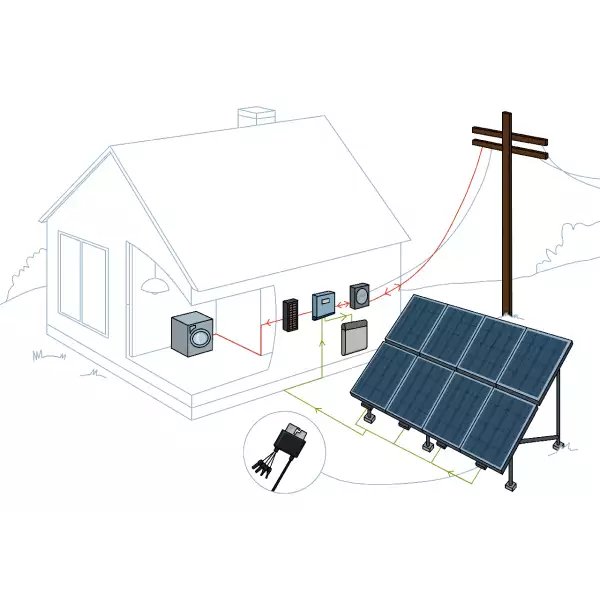 6 kW Ground-Mounted Hybrid System with String Inverter and Battery