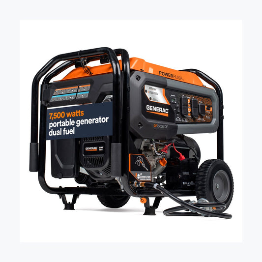 Generac GP7500E DF 49ST CO dual-fuel portable generator with electric start