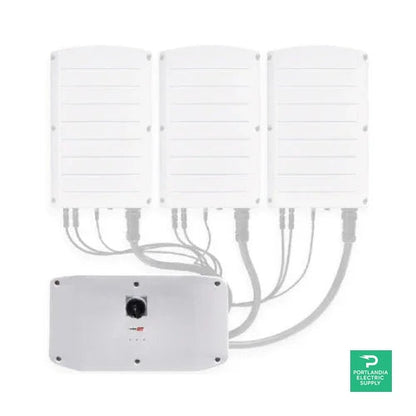 SolarEdge SE120K-USG8IBNZ4 inverter with connected power modules, white background