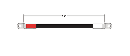 2/0 - 12" UL Cable (Red/White)