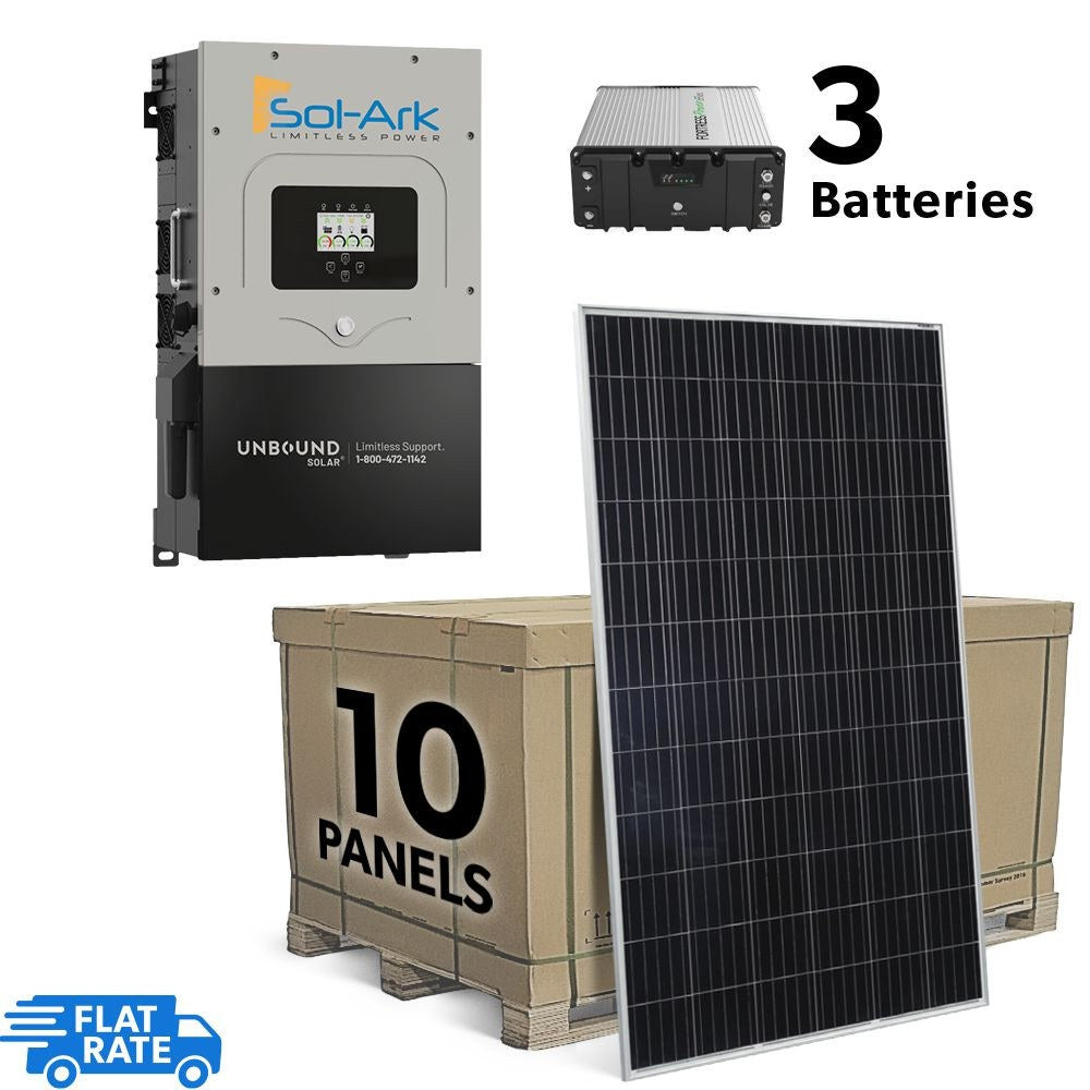 10.8 kW Grid-Tied Backup System with Sol-Ark Inverter, 24 Astronergy Solar 450 watt Panels and AGM Battery Bank