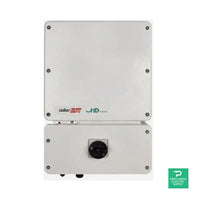 SolarEdge SE11400H-US HD-Wave inverter front view, white metal box with switch and logo