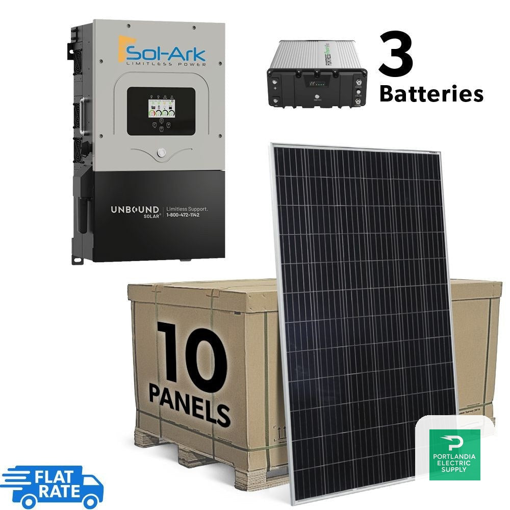 10.8 kW Grid-Tied Backup System with Sol-Ark Inverter, 24 Astronergy Solar 450 watt Panels and AGM Battery Bank