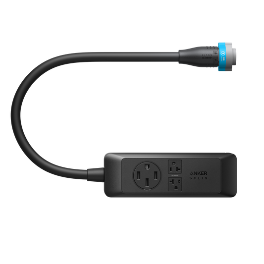 Anker SOLIX A17E1141-83 E10 120V/240V Power Strip, Daily Power Output for E10, 1X NEMA4-50 (9,600W) + 2x NEMA 5-20 (2,400W Each), No Transfer Switch Needed