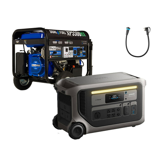 DuroMax XP5500HX and Anker SOLIX F3000 + 120V Adapter