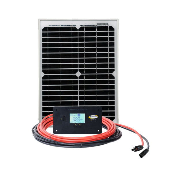 20W Monocrystalline RV Solar Panel Kit with Controller — side angle