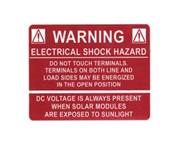 Warning - Electrical Shock Hazard