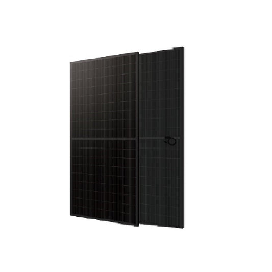 Black solar panel on a white background