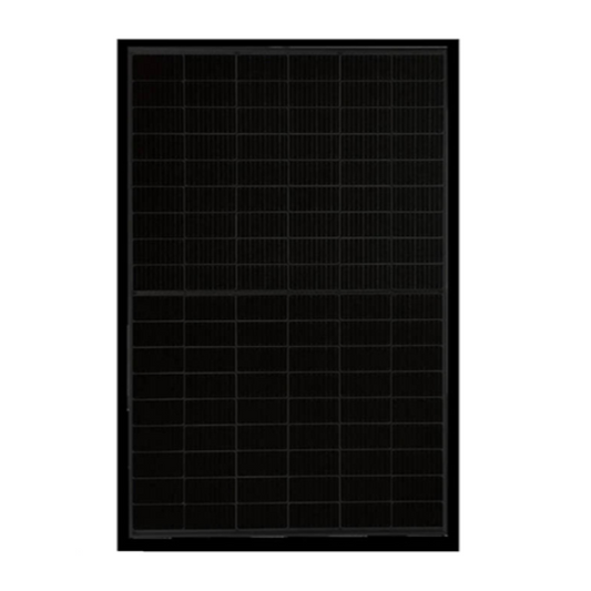 Black rectangular panel with grid pattern on a white background