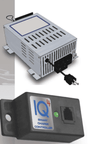 IOTA DLS-27-15/IQ4, 24 volt 15 amp regulated battery charger/supply with Charge Controller — side angle