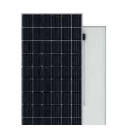 Solar panel with black and white design on a white background