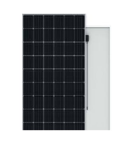 Solar panel with black and white design on a white background