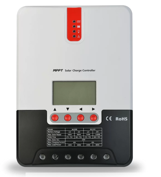 SRNE 20 Amp 12/24VDC MPPT 100VOC Solar Charge Controller ML2420
