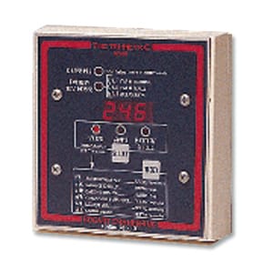 TriMetric Meter Installed in Power Center w/ connection block — side angle