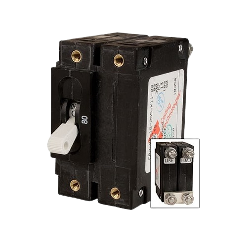 MidNite Solar MNEDC30-300 30A 300VDC Non-Polarized Panel Mount Circuit Breaker — back view