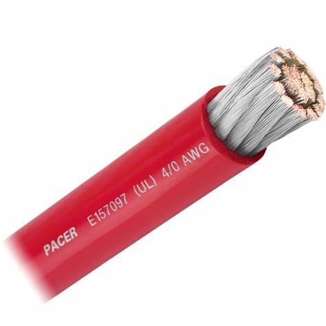 SINGLE-CONDUCTOR WIRE, CU, COBRA X-FLEX, BATTERY CABLE, UL-LISTED, 4/0 AWG RED
