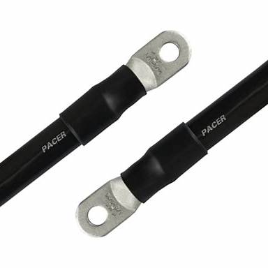 2/0 AWG 8" Black Battery Interconnect Cable 2 lugs — back view