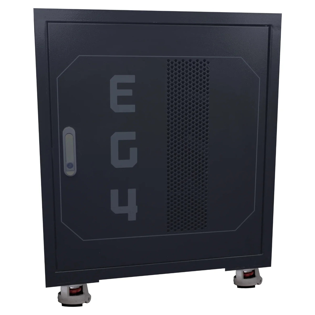 EG4 3-Slot Battery Rack with locking front door and built-in 300A busbars for home and commercial energy storage